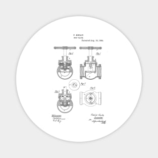 Stop Valve Vintage Patent Hand Drawing Magnet